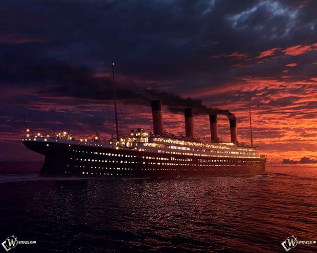 HD обои Огни Титаника, Корабли, 3d картинки