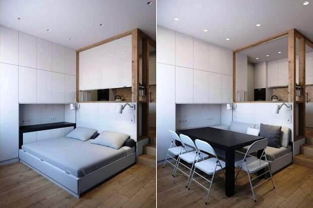 Смарт-мебель – идеальный вариант для маленьких квартир. | Фото: cpykami.ru.