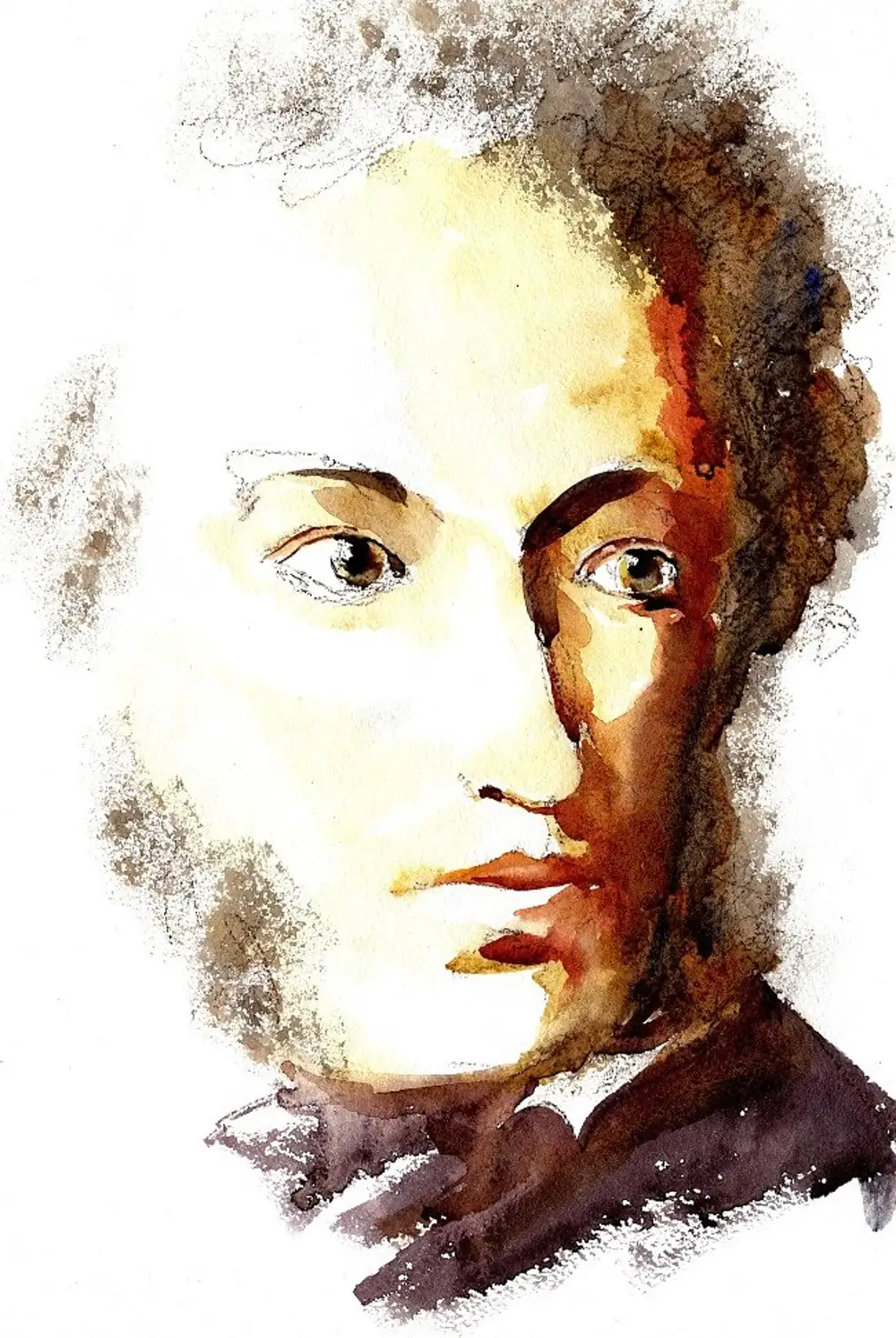 Пушкин портрет акварельный