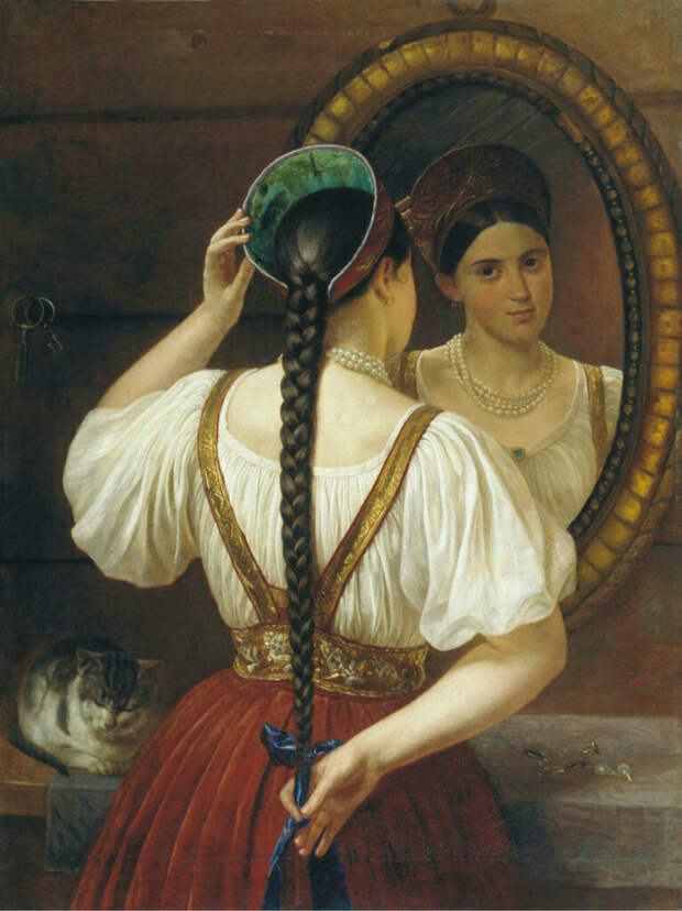 Филипп Будкин. «Девушка перед зеркалом». 1848 г. Фото: открытые источники