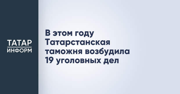 В этом году Татарстанская таможня возбудила 19 уголовных дел