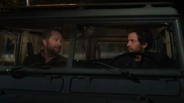 James Purefoy and Santiago Cabrera in "Land of Women," now streaming on Apple TV+.