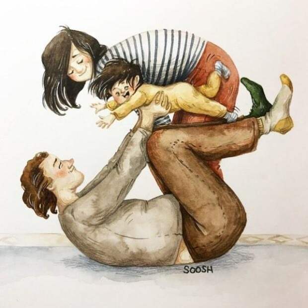 Этот иллюстратор рисует моменты из семейной жизни, который поймут только любящие люди