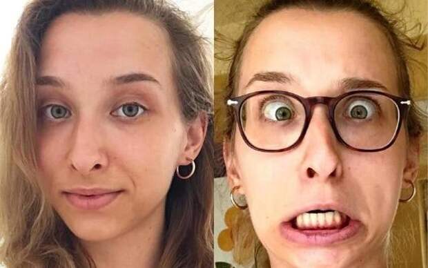 Девушки кривляются и корчат рожи