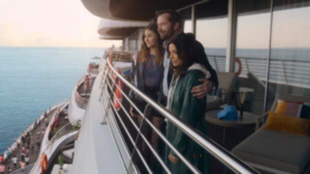 Victoria Bazúa, James Purefoy and Eva Longoria in "Land of Women," now streaming on Apple TV+.