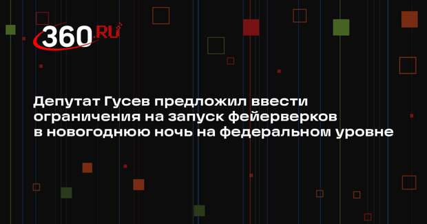 Депутат Гусев предложил ввести ограничения на запуск фейерверков в новогоднюю ночь на федеральном уровне