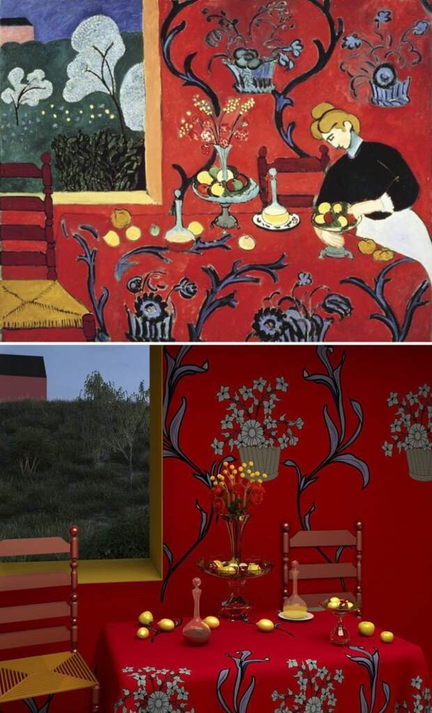 Десерт: гармония в красных тонах. Анри Матисс живопись, живопись в 3D, картины, копиист, показать скрытое, поправить классиков, художник, шедеврвы