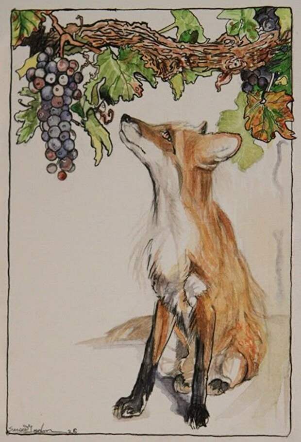 Лис и виноград (Лафонтен в переводе Ирины Абрамовой)