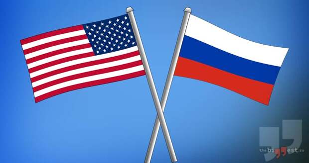 Флаги России и США сс0