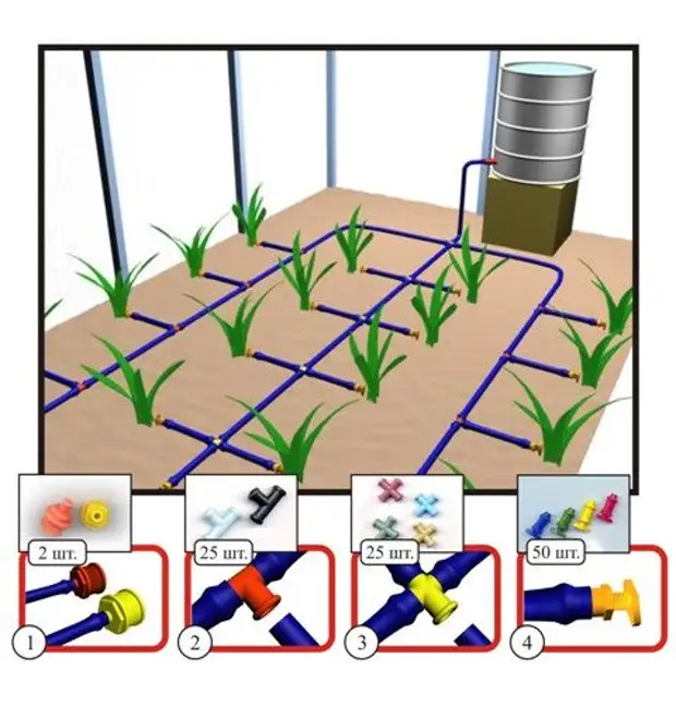 Схема капельного полива в теплице своими руками
