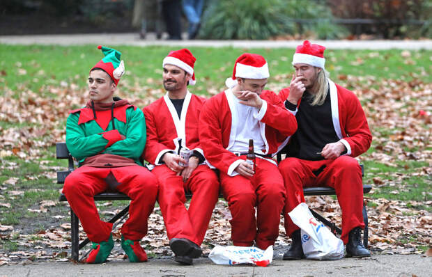 SantaCon 2018 в Лондоне, Париже, Сеуле, Нью-Йорке и других городах