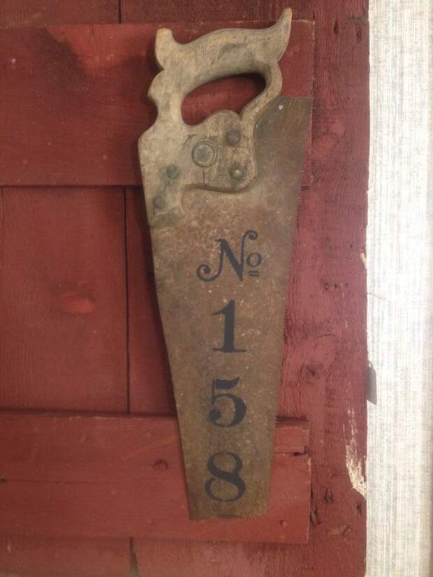 Repurposed saw with house numbers!