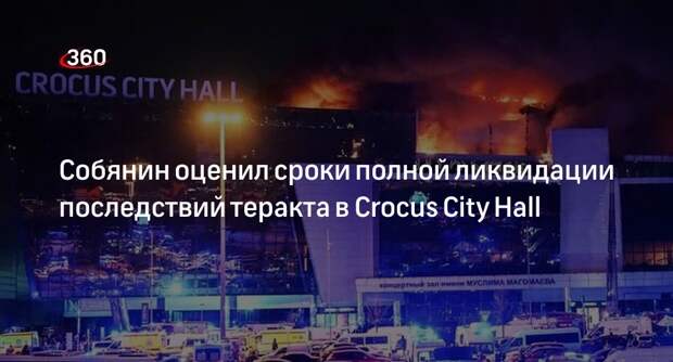 Мэр Москвы Собянин: полная ликвидация последствий теракта займет время