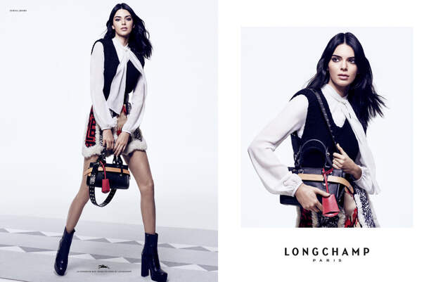 Кендалл Дженнер с главной сумкой сезона в новой рекламной кампании Longchamp