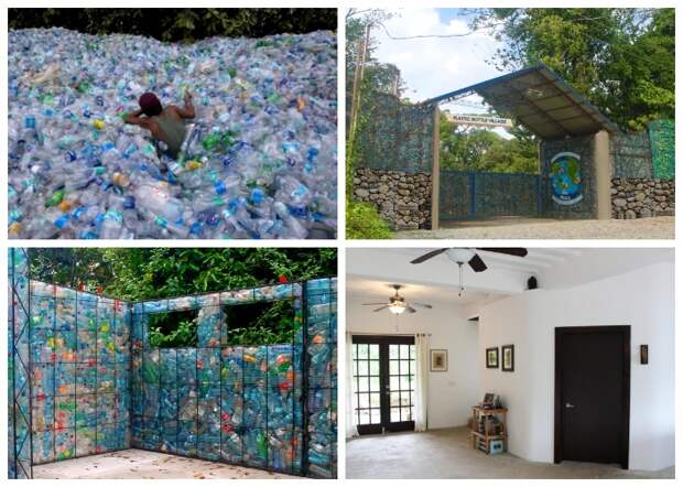 Канадский энтузиаст доказал, что из пластиковых бутылок можно построить целую деревню (о. Бокас-дель-Торо, Панама). | Фото: youtube.com.