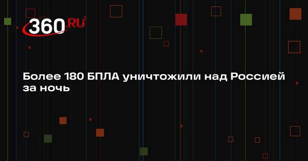 Более 180 БПЛА уничтожили над Россией за ночь