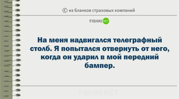 Забавные пояснения из бланков страховых компаний страховка, юмор