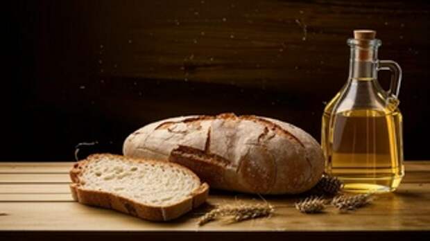 Хлеб и подсолнечное масло / Изображение сгенерировано с помощью нейросети Kandinsky by Sber AI / amic.ru