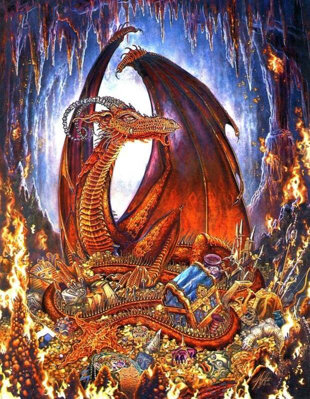 Картинки по запросу дракон над сокровищами