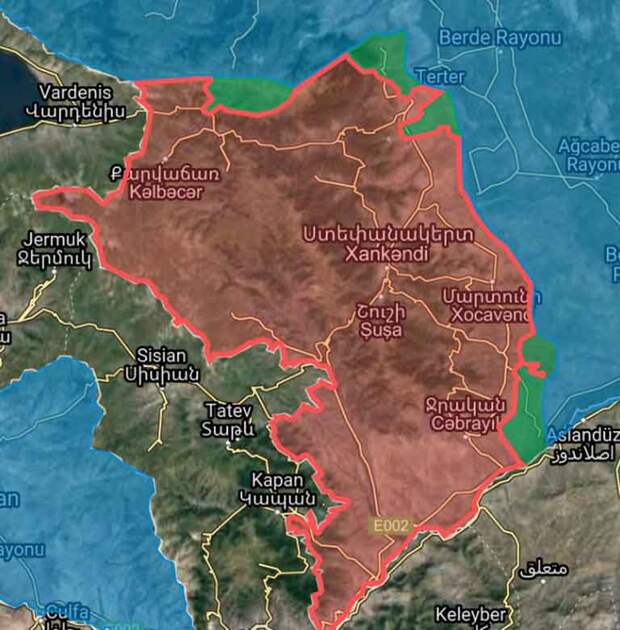 Оперативная карта Нагорного Карабаха на 04 10 2020