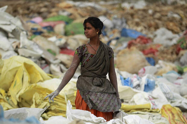Пластик и не только на окраине Джамму, Индия