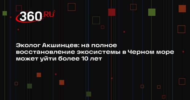 Эколог Акшинцев: на полное восстановление экосистемы в Черном море может уйти более 10 лет