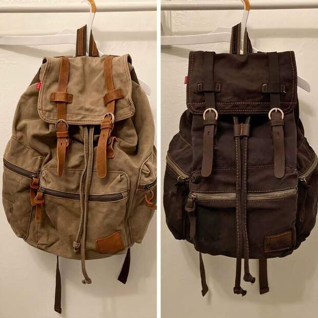 6. Немного дешевой краски, и старый рюкзак выглядит совсем как новый.