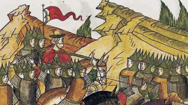 Вожская битва, миниатюра XVI века