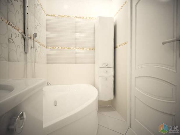 Дизайн ванны в классическом стиле 3,6 кв.м