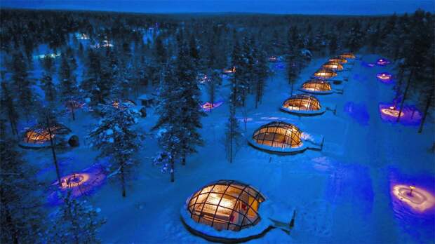 Финляндия. Туристический комплекс Kakslauttanen интересное, красота природа, северное сияние