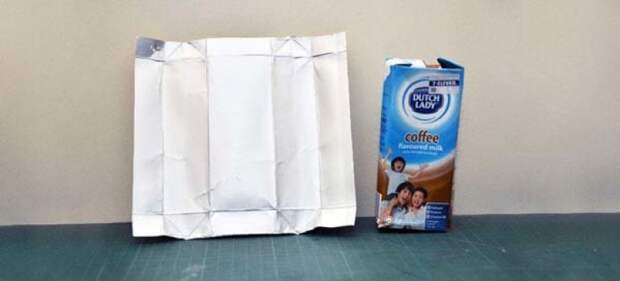 21.) Folding over a simple carton can make an amazing lamp...