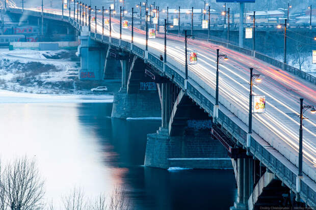 Глазковский мост через реку Ангару