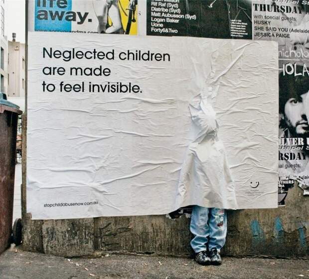 Бездомные дети думают, что они невидимы.  важное, демотиваторы, дтп, новое, реклама