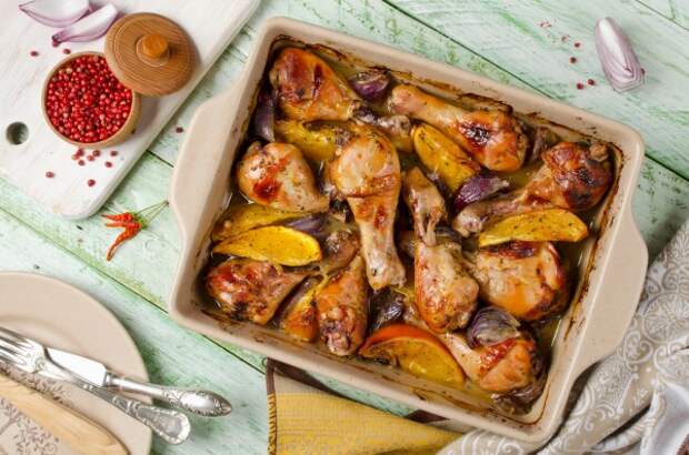 Куриные голени с апельсинами