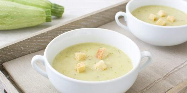 Крем-суп из кабачков с молоком и творогом