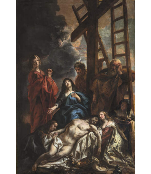 Якоб Йорданс. Оплакивание Христа. 1650-е. Холст, масло. Троицкий собор, Александро-Невская лавра, Санкт-Петербург