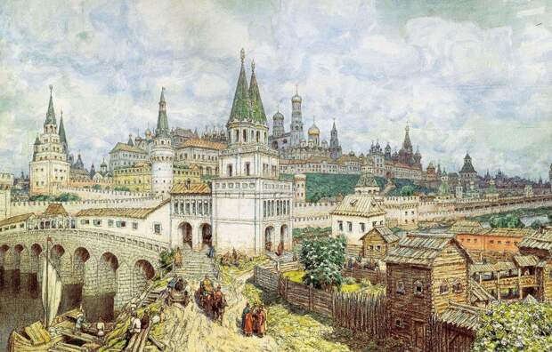 Расцвет Кремля. Всехсвятский мост и Кремль в конце XVII века. 1922