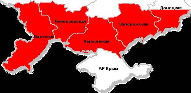 Новороссия - это область, прилегающая к Черному и Азовскому морям. Чуть побольше молдаван на западе, чуть побольше крымчаков посередине, и повсюду говорят на русском... Который и на русский-то порой не похож.