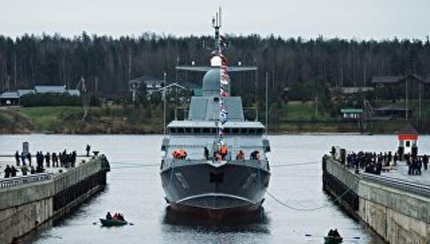 Малый ракетный корабль Тайфун проекта 22800, спущенный на воду на Ленинградском судостроительном заводе Пелла в Ленинградской области. Архивное фото