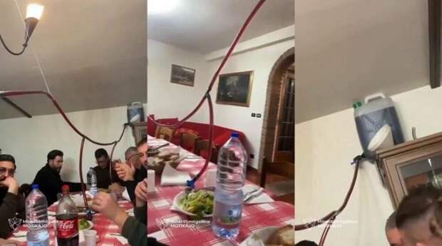 Креативная система подачи напитков за обеденным столом