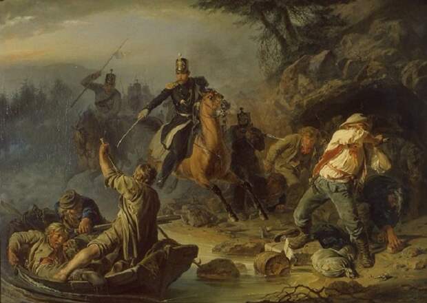 Василий Худяков - «Стычка с финляндскими контрабандистами», 1853