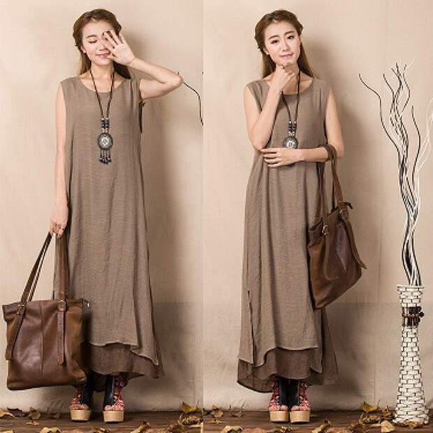 Summer-2015-Women-New-False-Two-pieces-Dress-Cotton-Linen-Sleeveless-Long-Dress-Vest-Retro-Designer (2)Р° (375x375, 139Kb)