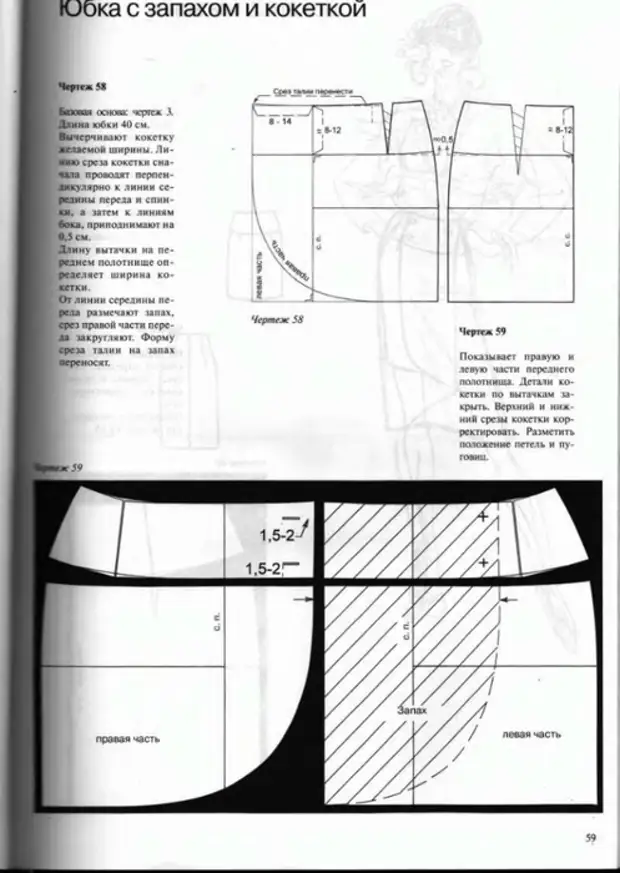 Схема юбки с запахом выкройка
