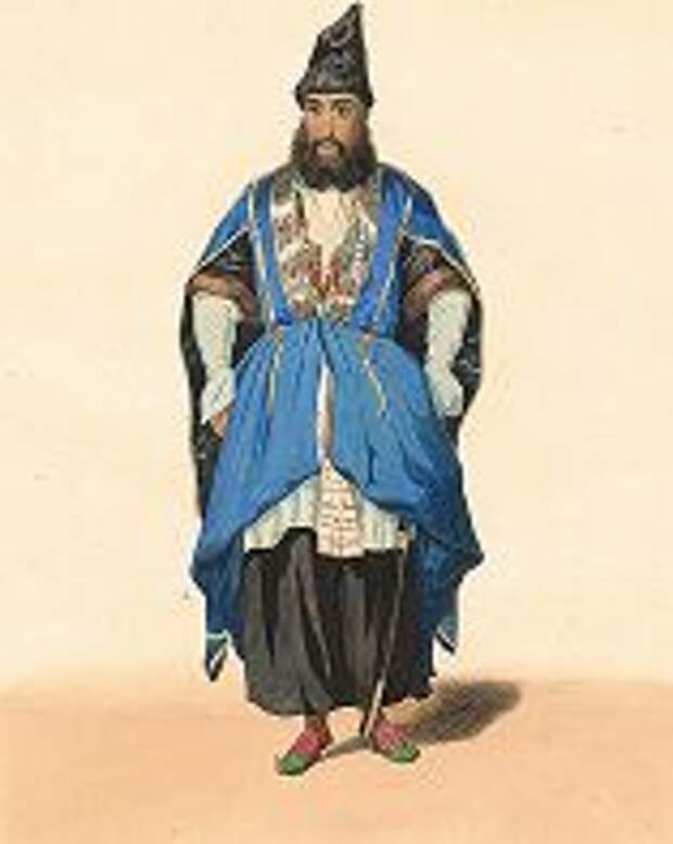 Бек - татарин. "Costumes du Caucase", л. 12, Париж, 1840-е гг. 