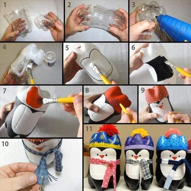 пингвин из пластиковых бутылок