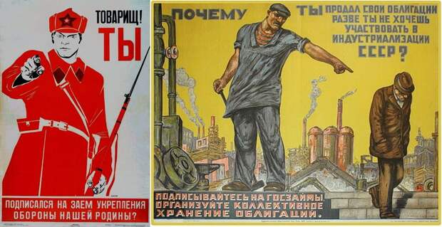Плакаты, рекламировавшие первые советские займы