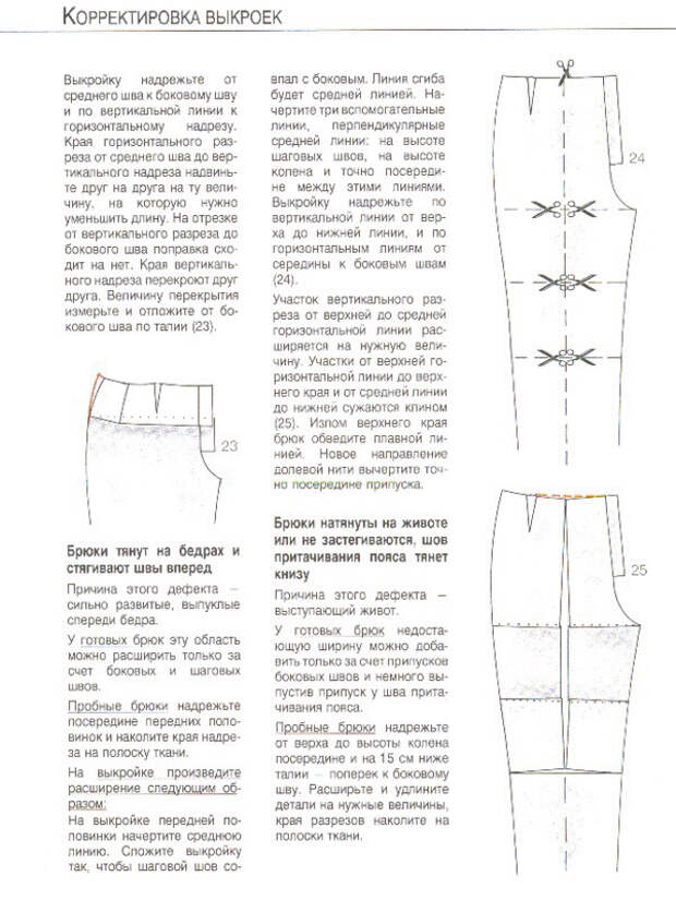 Исправление дефектов выкройки брюк 7