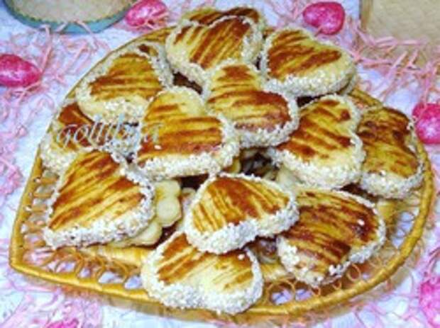 Кунжутное полосатое печенье