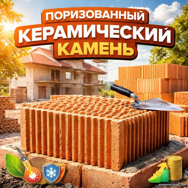 Крупноформатный поризованный керамический камень: современный подход к теплым стенам