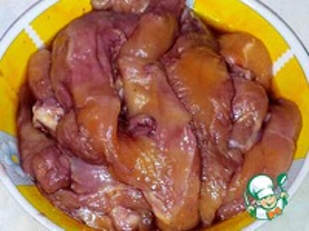 Карамелизированные курица и красный лук ингредиенты